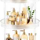 3-Tier Lazy Susan Bathroom Countertop Organizer, 360 Clear Rotating Storage Tray, Cosmetics and Perfume Organizer, Spinning Storage Tray Vanity Organizer Shelf for Bathroom Cabinet, Kitchen(Medium) (9")