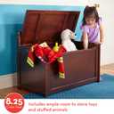 Melissa & Doug Wooden Toy Chest, Toy Storage Box with Hinged-Lid, Playroom Furniture for Kids Ages 3+ (Espresso)