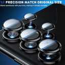 SiHPuoy 2 Sets Camera Lens Protector for Samsung Galaxy S26 Ultra, Metal Aluminum CircleTempered Glass Camera Protector, Military Grade ShatterproofCase Friendly, Accessories Lens Protector-Black
