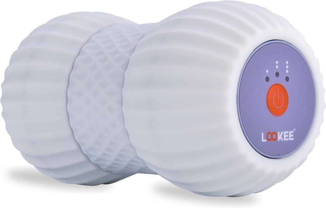 LOOKEE Vibrating Massage Roller for Plantar Fasciitis - 4-Speed Peanut Massage Ball for Deep Tissue Therapy from Neck to Feet Massager - Vibrating Foot Roller