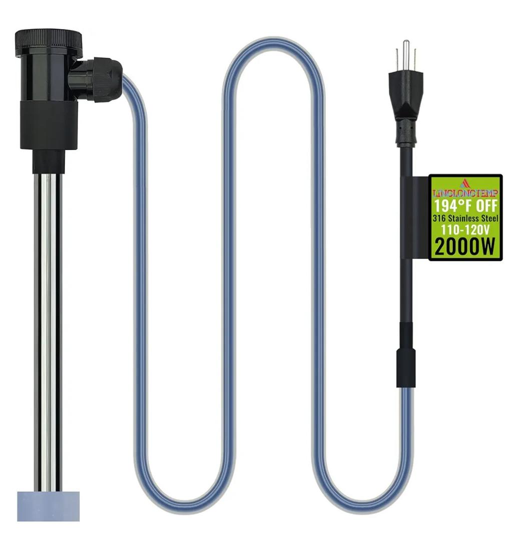 2000W Submersible Immersion Water Heater for Hot Tub & Pool – Portable Electric Heater with WiFi Timer & 194°F Temp Control for Bathtub, Baptistry, Above Ground Pool & Inflatable Pool