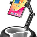 Pillow Tablet Holder Mount, Tablet Pillow Stand for Bed Lap Sofa with Adjustable Arm for Tablets & Phones 4-13", iPad Pro Air Mini, Kindle, Galaxy Tab, iPhone (Soft Leather Material, Black)