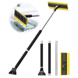 helloleiboo 2025 Extra Long 55.7" Ice Scrapers for Car Windshield Multi-Functional Detachable Car Ice Scraper with Foam Grip and 270° Pivoting Brush Head Snow Brush for SUV Truck Auto(Yellow)