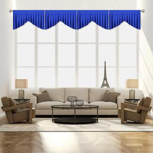 Royal Blue Valances for Living Room - Rod Pocket Valance for Window Toppers Window Curtains for Kitchen,Pack of 4 (Royal Blue, 39" W x 20" L)