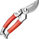 Pruning Shears 8" / 200mm Forged Stainless Steel Blade, Ergonomic Zinc Alloy Handle with PVC Grip Professional Garden Tools for Precise Gardening & Harvesting