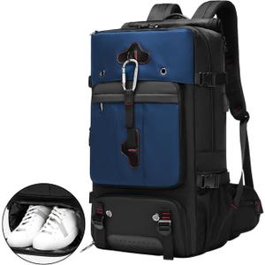 Backpack for Traveling On Airplane,Expandable Carry On Laptop Backpack for Men and Women,Outdoor Travel Bag,Blue