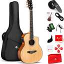 Electric Acoustic Guitar 3/4 Size - 36 Inch Acoustic Electric Guitar Cutaway Acustica Guitarra Bundle for Beginners and Students, Spruce Top, Guitarra Electro Acustica by Vangoa