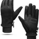 Winter Warm Gloves for Women - Daily Life Snow Windproof Soft Fleece Lining - Touchscreen Thermal Gloves for Men (Large, Black)