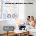 shinic Twin Window Fan with Reversible Airflow, Thermostat Controlled, 3 Speeds & 3 Functions(Exhaust, Intake & Circulate), 23.8" - 37" Expandable Width for Home Kitchen Use