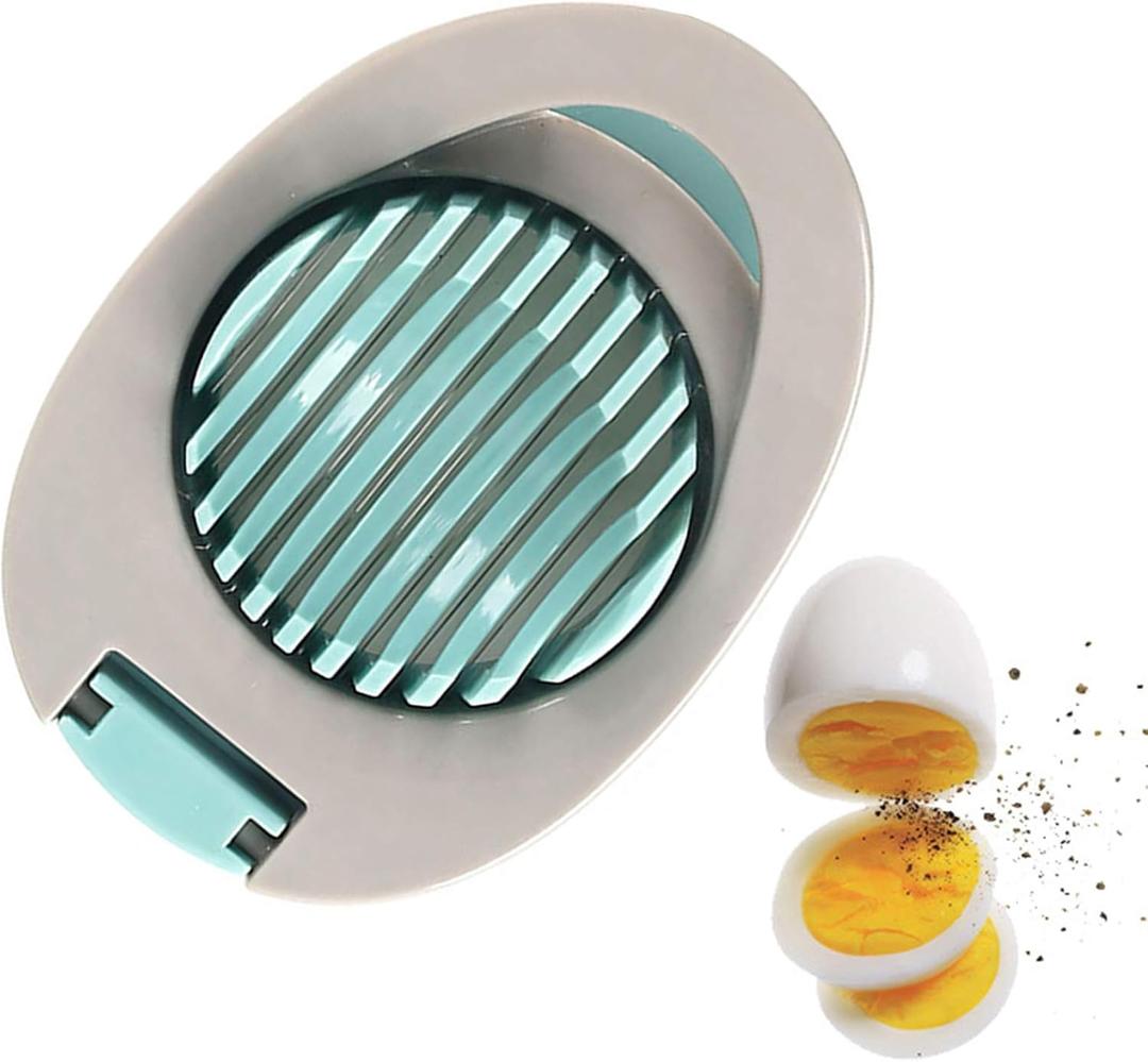 3 x Egg Slicer for Hard Boiled Eggs Cutter with Stainless Steel Wire Dishwasher Safe (Green)