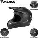 JAGASOL DOT Off Road Dirt Bike Motocross Helmet for Adults Men and Women, Dual Sport Full Face Motorcycle Helmet, ATV MX BMX Offroad Dirtbike Riding Helmet, DOT Approved, X-Large, Matte Black