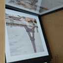 Hongkee 12x12 Picture Frame Set of 4 - Made of Glass and Black Wooden Frame, Display Square Pictures 10x10 with Mat or 12 x 12 without Mat, Desktop & Wall Collage Photo Frame