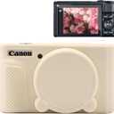 Case for Canon PowerShot SX740 HS, SX730 HS Camera, Soft Silicone Protective Case, Slim Fit Sleeve with Removable Lens Cover and Screen Protector Accessories, Anti-Scratch (Beige)