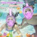 Kids Snorkel Mask Full Face, Snorkeling Gear for Kids 3-14 with Camera Mount, 180 Degree Panoramic View Snorkeling Set Anti-Fog Anti-Leak