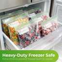 Freezer Bags 1 Gallon Resealable 100 Count - Extra Strong 2.4Mil Thick Freezer Bags Gallon Leak Proof With Double - Zip