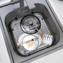 Bottom of Sink Protector Rack, Stainless Steel 13.2"x11.6" Sink Grid Dish Drying Rack Grate with Rear Drain Hole 2 Packs