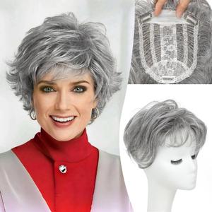 Grey Hair Topper for Women with Thinning Hair Short Pixie Cut Toppers Hair Pieces for Women Hair Topper for a Voluminous, Trendy Style - Perfect for Thin or Fine Hair Add Volume & Style with Seamless