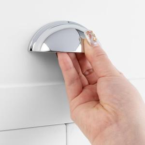 3 Inch Hole Centers, Polished Chrome Bin Cup Kitchen Cabinet Pull Handle ZP2403 | Pack of 10, Solid Hardware for Drawer, Dresser, Bathroom, Vanity, Furniture Door, Cupboard, Bedroom, 3"