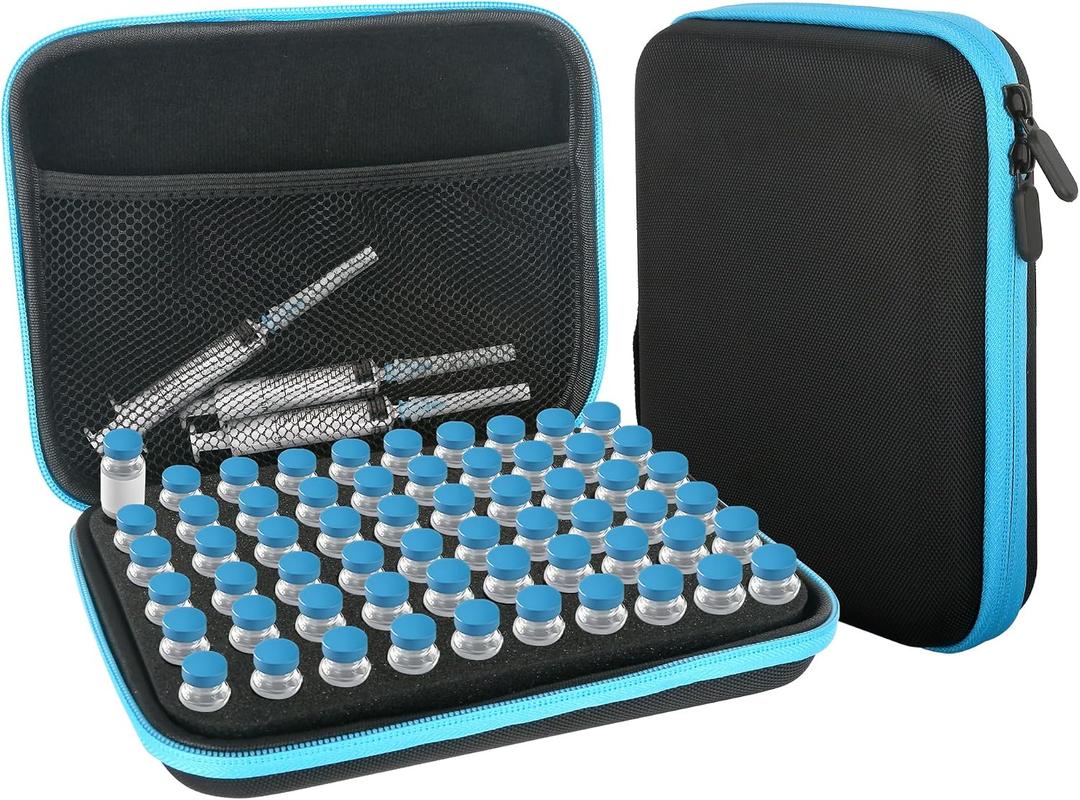 60 Slots 3ml Insulin Vial Holder, Peptide Vial Storage Case for Fridge and Travel, Fits 1ml 3ml Standard Vials, Diabetic Supplies (Case Only)