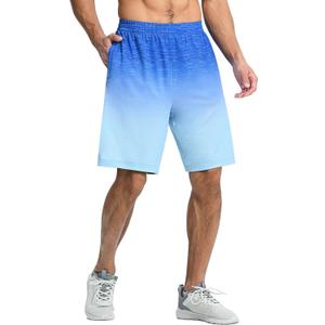EZRUN Men's 9" Quick Dry Basketball Workout Shorts with Zip Pockets