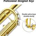 Bb Standard Trumpet Set for Beginners or students with Carrying Hard Case, 7C Mouthpiece, Cleaning Cloth and Gloves (gold)