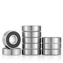 Donepart 608RS Bearings, 8mm x 22mm x 7mm 608-2RS, C3 Double Sealed Rubber Shielded, Pre-Lubricated Roller Bearing for Fidget Spinner, Scooters, Skateboard, Longboard, 3D Printer (10 Pack)