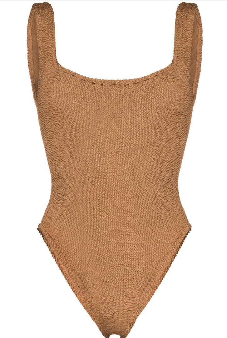 Women's One Piece Swimsuit, Brown, Size M