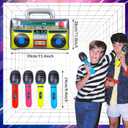 10pcs Inflatable Instruments Party Props Rock Star Toy Set Inflatable Saxophone Bass Rock Microphone Rock Electric Guitar Recorder Suitable for Various Music Parties(Versatile Style)