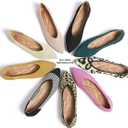 Semwiss Women's Ballet Flats Comfortable Casual Dressy Shoes, Work Flats Office Shoes Pointed Toe Leopard Flats. (Size 38)