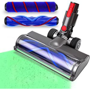 2 Brushes Vacuum Head Replacement for dy.son V7 V8 V10 V11 V15For dy.son hardwood floor attachment. Tangle-Free Motorized Brush Roller with Green LED Lightdy.son cordless vacuum attachments