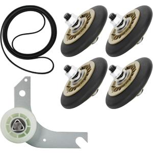 Upgraded Dryer Repair Kit for Electrolux Frigidaire Dryers,Includes 137315300 Dryer Belt,134715900 Drum Support Rollers (4 Pack),134793500 Idler Pulley,More Fits Models in Figure 7