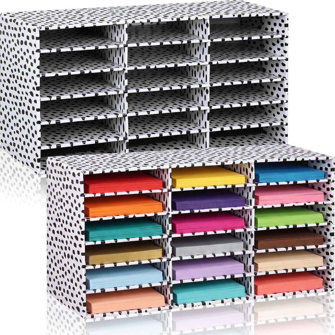Fuutreo 2 Pcs Classroom Construction Paper Storage,Black Blocks