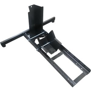 MaxxHaul Motorcycle Wheel Chock HeavyDuty Steel Front Tire Stand Fits 15" to 22" Wheels Self Locking Cradle for Trailers Garages and Shops 1800 lb Capacity Black Powder Coat (70271)