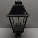 LUTEC Outdoor Solar Lamp Post Light with Motion Sensor, Dusk to Dawn Waterproof Pole Light with Three Modes, Exterior Vintage Black Solar Powered Street Light Fixtures for Garden, Patio, Pathway, Yard