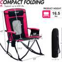 Portal Oversized Folding Rocking Camping Chair Portable 400 lbs Pink