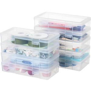 novelinks 9 Pack Plastic Storage Containers Clear Arts & Crafts Storage Boxes & Organizers Stackable Containers With Lids For Organizin (Set 1)