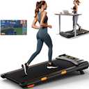 4.0/7.8MPH Walking Pad Treadmill with Folding Slope, Larger Screen Display Under Desk Treadmill 300 lb Capacity, Portable Treadmills for Small Spaces, Home