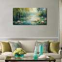Claude Monet Water Lilies Floral Canvas Prints Wall Art Monet Style Famous Oil Paintings Flowers Decor Classic Impressionist Art Prints, Claude Monet Artwork for Living Room Bedroom Kitchen Home Office Decorations 20x40 Inches