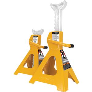Performance Tool W41021 Ratchet Style Jack Stand Set for Lifting Vehicles During Maintenance, Yellow, 2-Ton