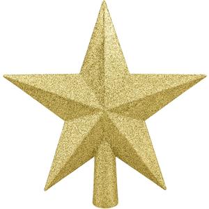Christmas Tree Topper 10 Inch,Glitter Christmas Ornaments Star Xmas Decoration on Tree for Holiday Ornament or Home Decor(Gold)