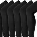 Skylety Leg Sleeves Compression Long Knee Sleeve UV Protect for Men Women Sport Basketball Football, 6, Black