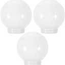 VICASKY 3-Pack White Frosted Acrylic Globe Fixture Cover, 2.6" Threaded Neck & 3.9" Diameter - Replacement for Outdoor Wall Sconces, Street Lamp Posts, and Exposed Bulb Lights