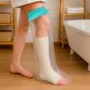 CIVJET Cast Covers for Shower Leg, Waterproof Cast Cover for Showering/Swimming, Cast Protector for Shower Leg Adult, Water Proof Shower Boots for Foot after Surgery, Knee, Ankle, Boot (Diameter-7.9")