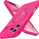 Magnetic Shockproof for iPhone 17 Pro Case,[Camera Protection][Compatible with Magsafe][Non-Slip][Mil-Grade Protection] Slim Anti-Yellow Translucent Matte Phone Case for iPhone 17 Pro,Hot Pink