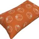 AEIOAE Fall Pillow Covers 12x20 Inch Set of 2,Burnt Orange White Pumpkin Throw Pillows Case,Autumn Outdoor Decorative Square Linen Farmhouse Harvest Decor Cushion Covers for Home Sofa Bed Couch