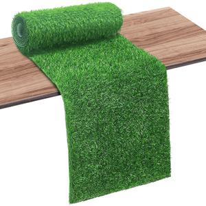 Artificial Grass Table Runners,12 x 72 Inch Fake Grass Table Runner, Green Turf Table Decor for Golf Baseball Spring Party Wedding Green Birthday Shower - Indoor/Outdoor