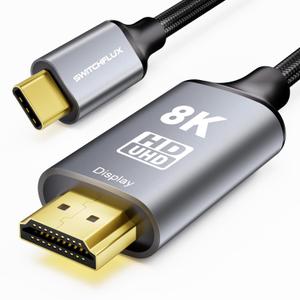 USB C to HDMI 2.1 Cable 3Ft (8K@60Hz,4K@144Hz,2K@240Hz) Type-C to HDMI Braided Cord,[Thunderbolt 3/4/5 Compatible] for iPhone 15 Series,MacBook Pro/Air,iPad Pro,Surface,Dell,HP