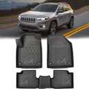 TPE Automotive Floor Mats Custom for 2016-2023 Jeep Cherokee (Not for Grand Cherokee), All Weather Cover Protection Waterproof Black Floor Liner Front & Rear Row Full Set Car Mats, 3PCS