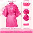 Jecery 5 Pack Spa Robes Set for Party Gift Sleepover Slumber Birthday Party Squad Robe DIY Silk Satin Bathrobes with Headband, Size 10 (Pink)
