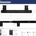14" Keyboard Slide Heavy Duty Ball Bearing Slides Computer Tray Under Desk Rails Rack Cabinet Furniture Drawer Hardware Accessories with Adjustable Height Bracket & L Extension Support Bracket (Black)
